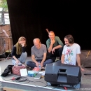 Verkaufsbühne beim Open-Air-Poetry-Slam zum Poetenfest 2013