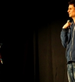 Applausometer Philipp und Lucas beim Poetry Slam Erlangen im April 2016