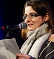 Frederike Jakob im Halbfinale beim Poetry Slam in Erlangen im Februar 2017