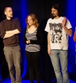 Die Finalisten beim Poetry Slam in Erlangen im März 2015