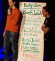 Die Poetenliste beim Poetry Slam in Erlangen im März 2015