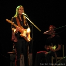 Lydia Daher mit Bandkollege beim Poetry Slam Erlangen "Sommer Spezial" August 2010